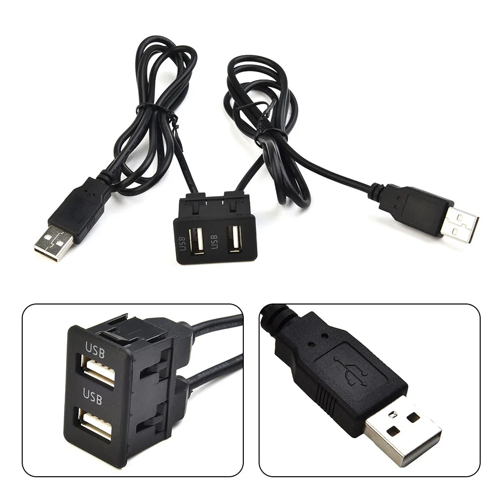 100CM-Car-Dash-Flush-Mount-AUX-USB-Port-Panel-Auto-Boat-Dual-USB-Extension-Cable-Adapter-1