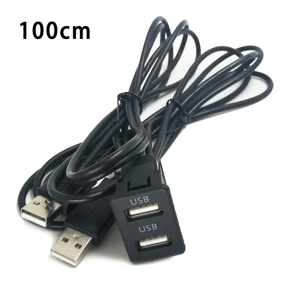 100CM-Car-Dash-Flush-Mount-AUX-USB-Port-Panel-Auto-Boat-Dual-USB-Extension-Cable-Adapter