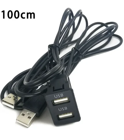 100CM-Car-Dash-Flush-Mount-AUX-USB-Port-Panel-Auto-Boat-Dual-USB-Extension-Cable-Adapter